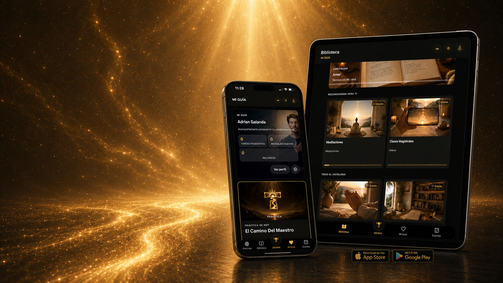 La app de El Templo en el teléfono y la tableta